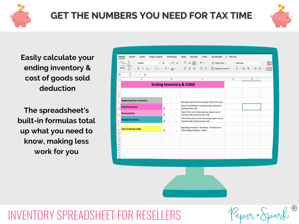 inventory sheet for resellers