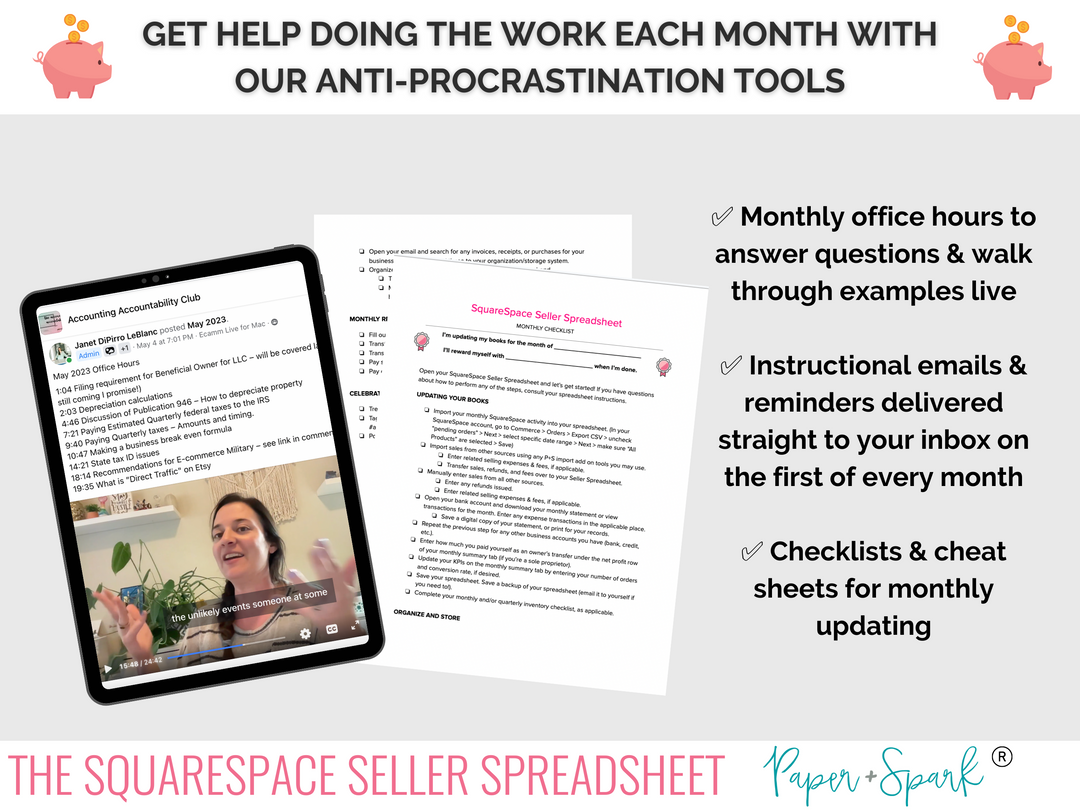Squarespace sales and fees tracker