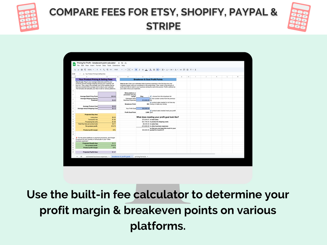 Etsy pricing calculator