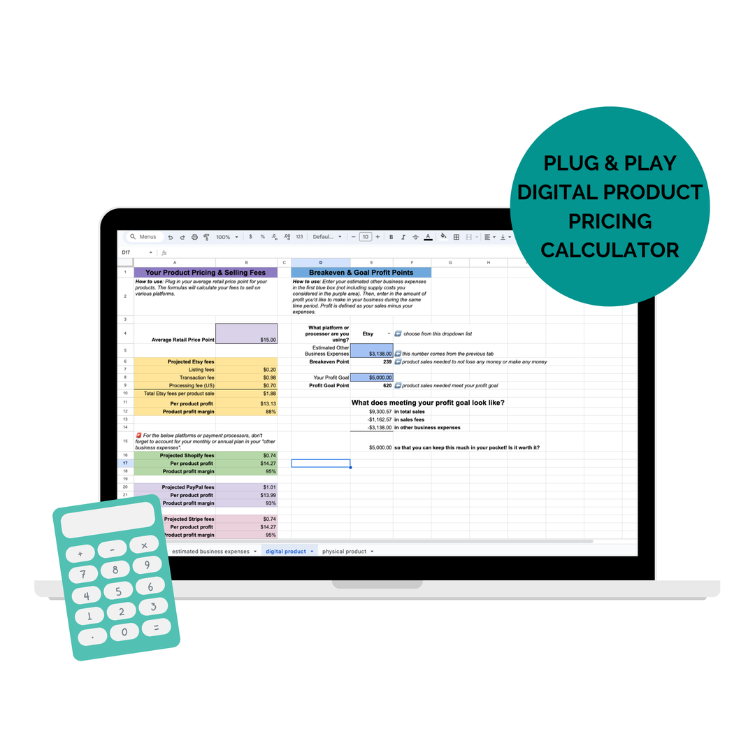 The Profitable Digital Products Kit (with plug & play pricing calculator)