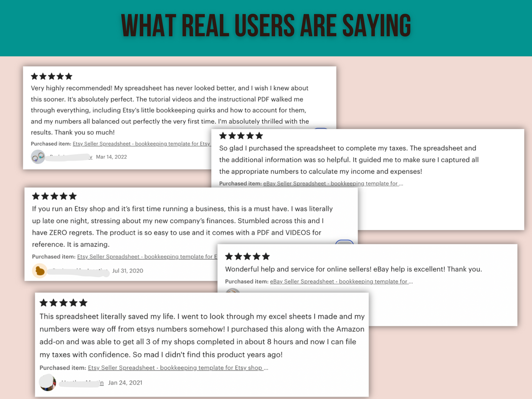 eBay seller spreadsheet reviews