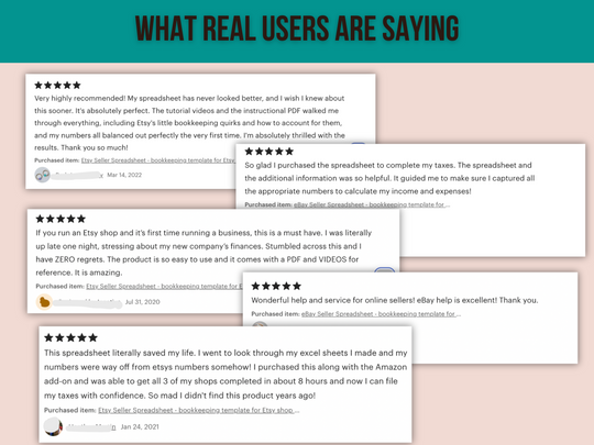 eBay seller spreadsheet reviews
