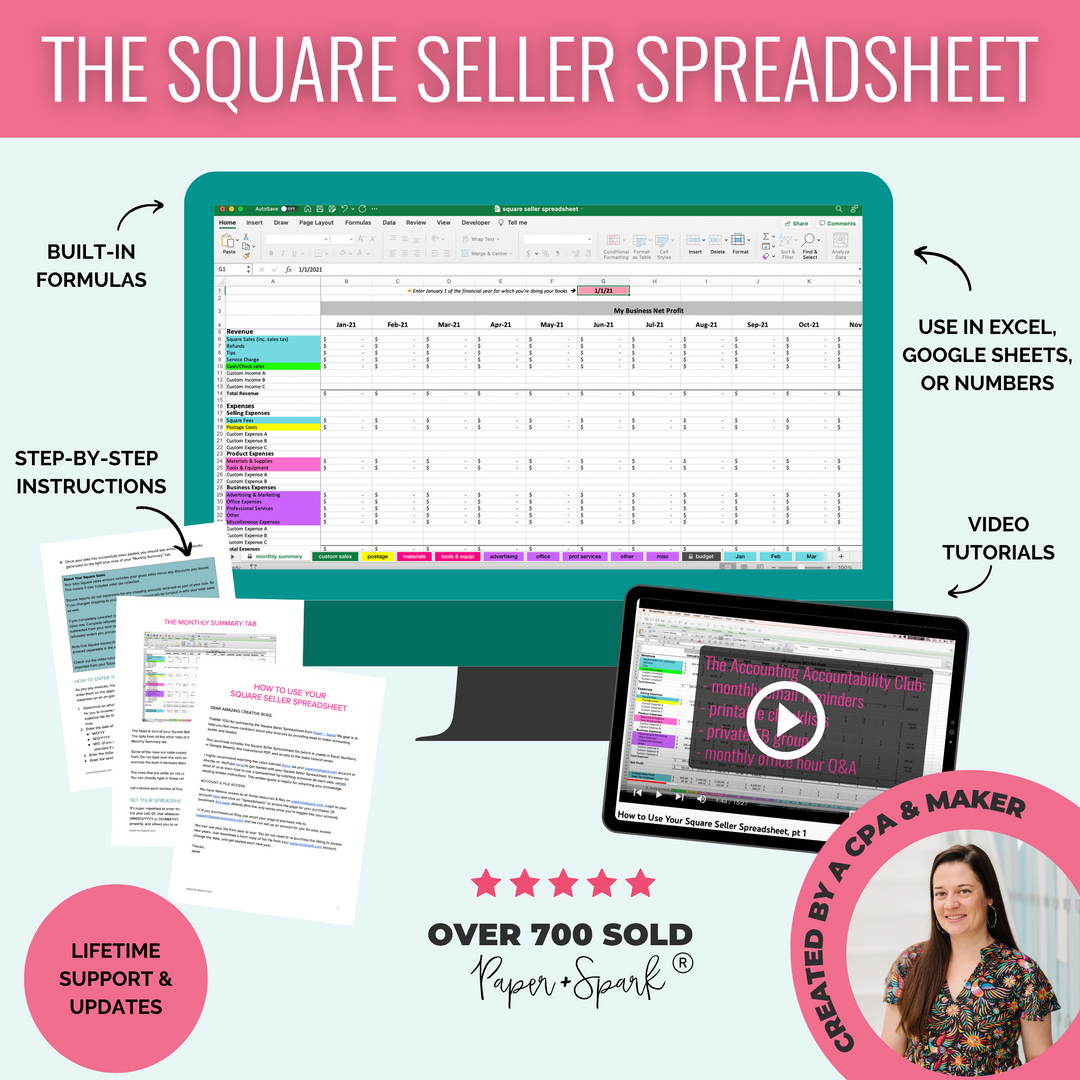 square platform sales and fees tracking