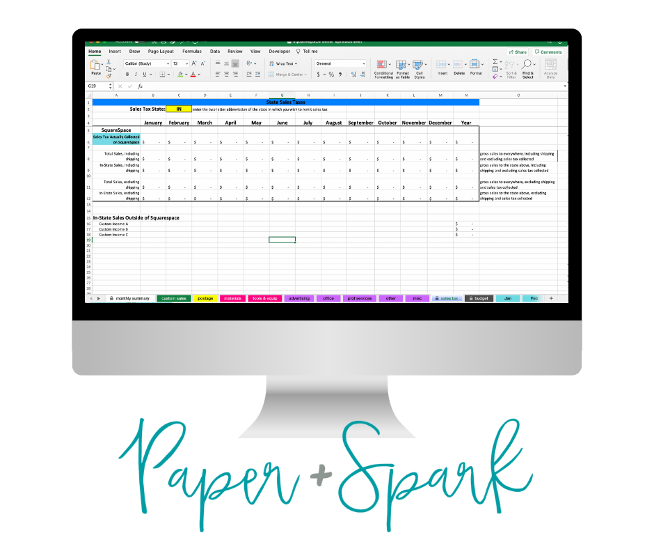 squarespace sales tax info