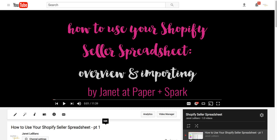 how to use Shopify bookkeeping template
