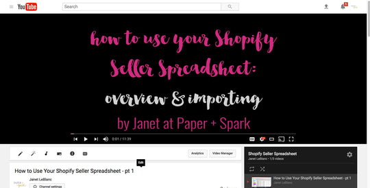 how to use Shopify bookkeeping template