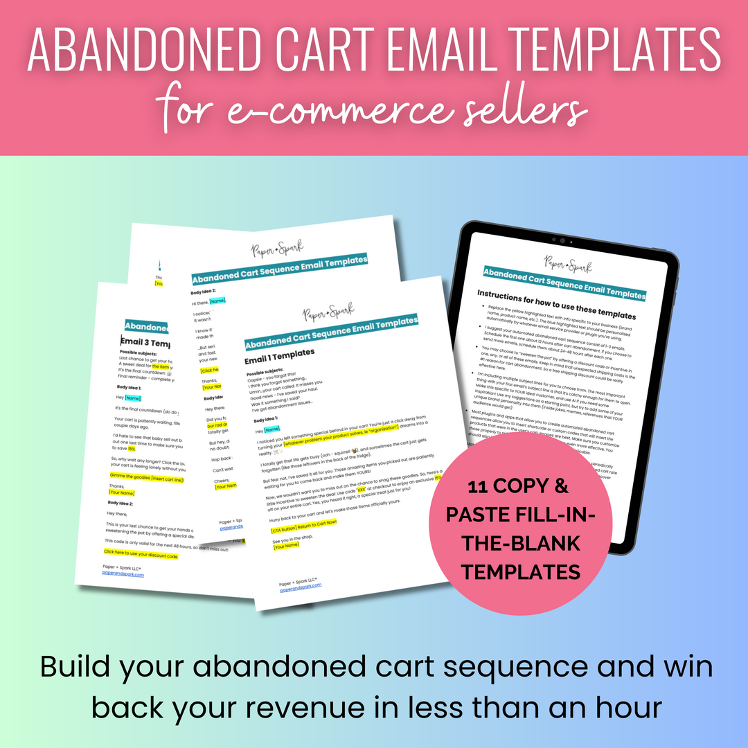 abandoned cart email templates