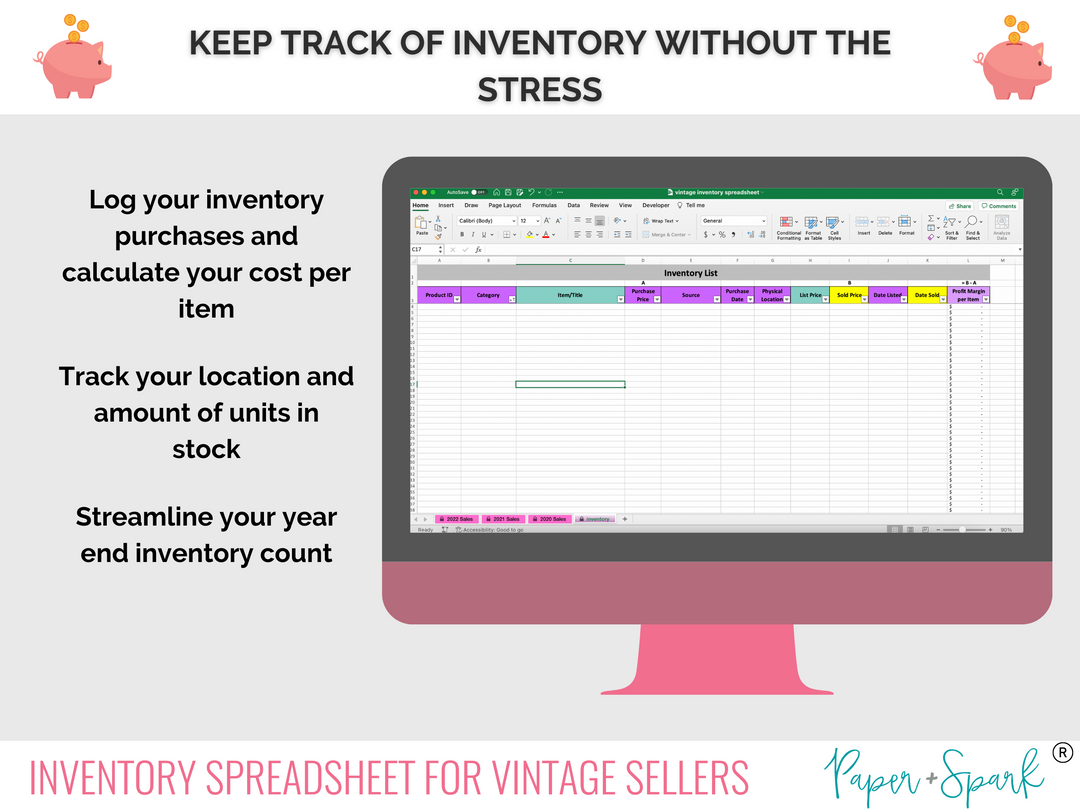 easy to use inventory system vintage sellers