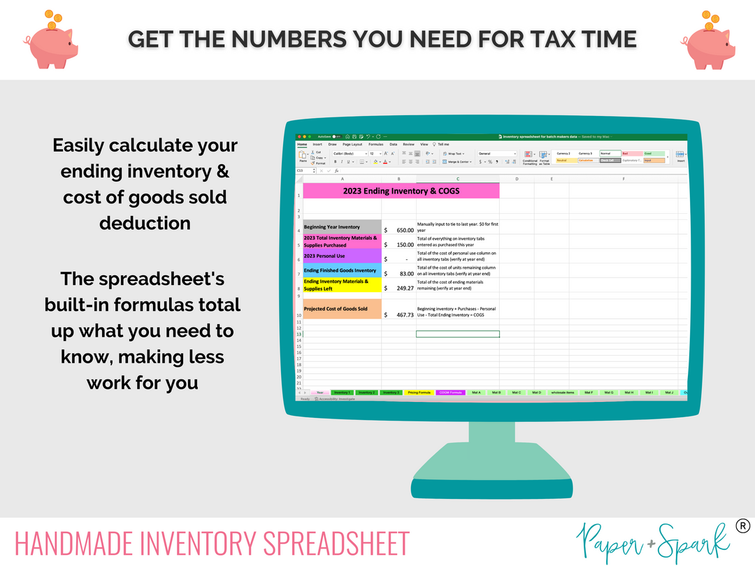 get inventory numbers for taxes