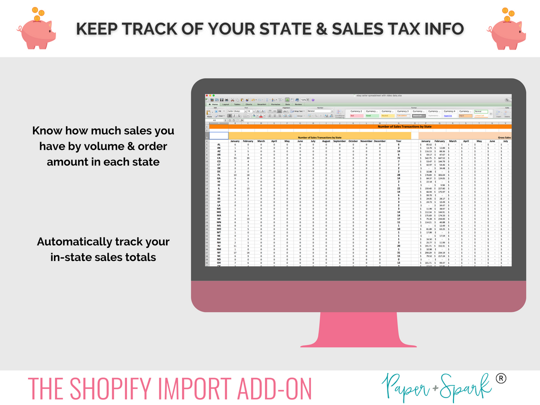 Shopify sales tax info