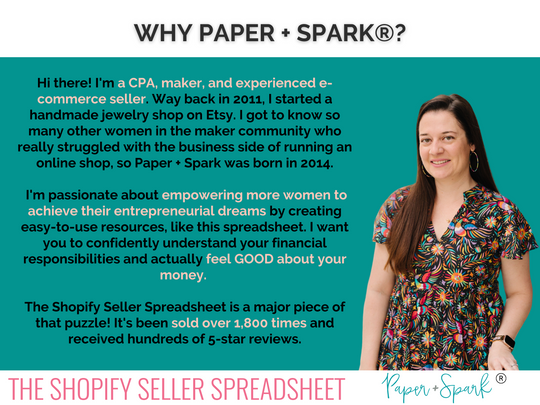 Shopify Seller Spreadsheet
