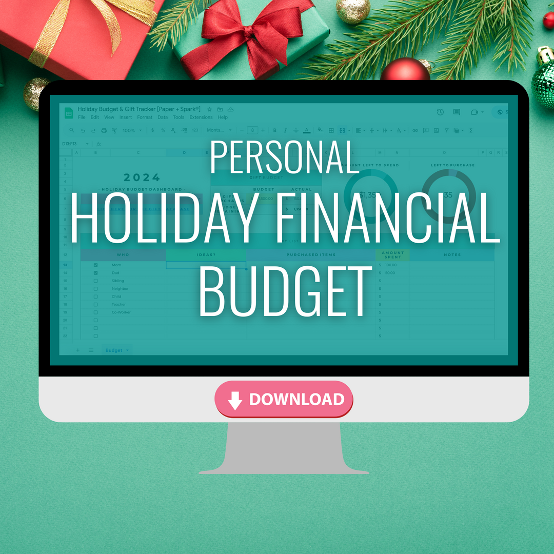 Holiday Personal Finances Budget & Gift Checklist