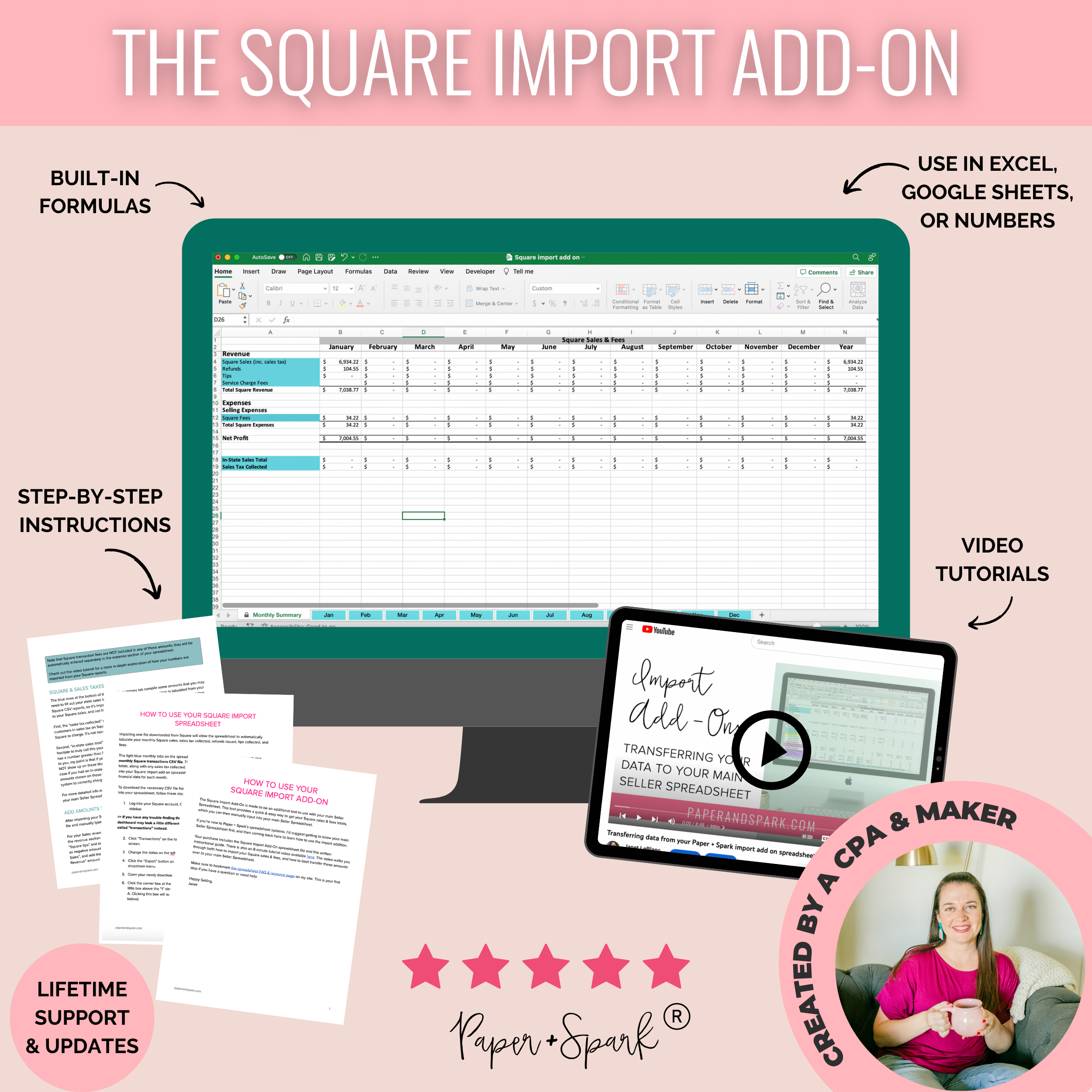 Square import add-on – Paper and Spark
