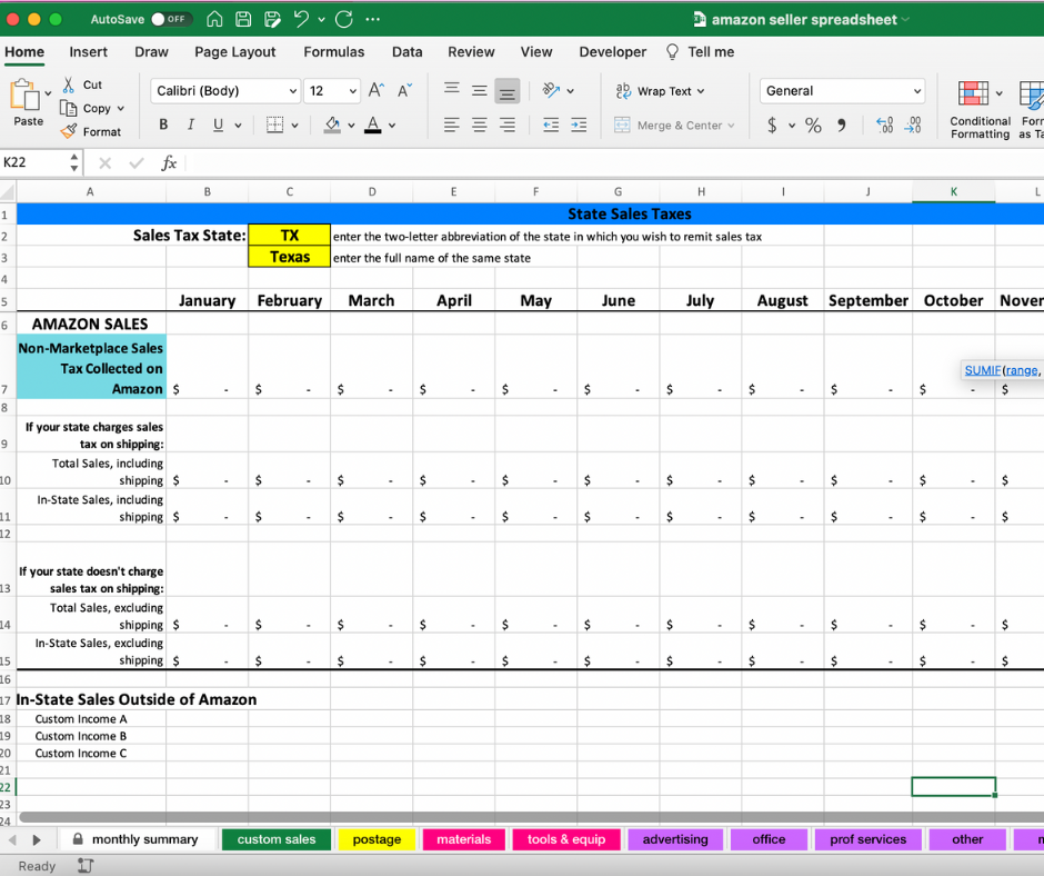 Amazon Excel Sample Amazon Seller Spreadsheet – Paper and Spark