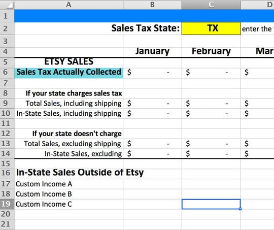 sales tax spreadsheet